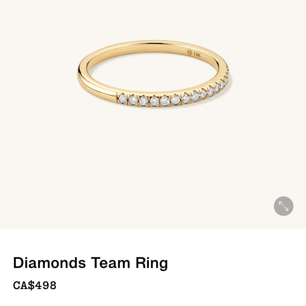 Mejuri Diamond Teams Ring - Size 6